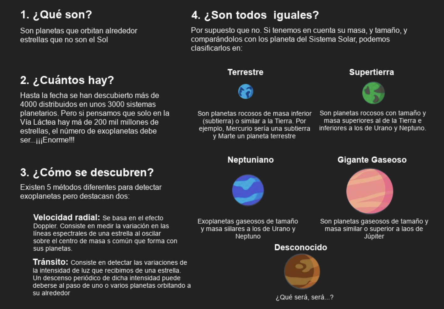 Exoplanetas en una infografía